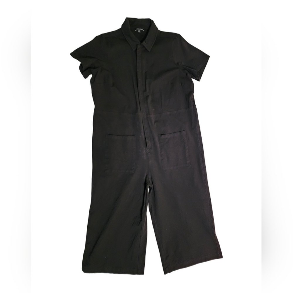 Universal Standard M (2X) Kate Stretch Cotton Twill Black Women's Jumpsuit